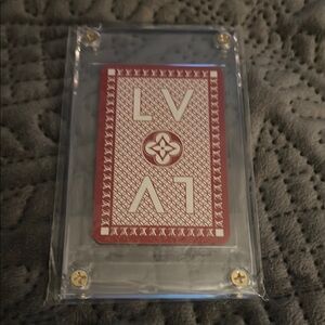 Louis Vuitton collectible Red and White Art playing Card.